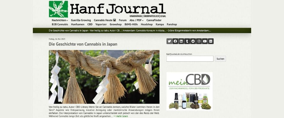 ドイツ最大級の大麻（麻）メディア『hanfjournal』への寄稿記事